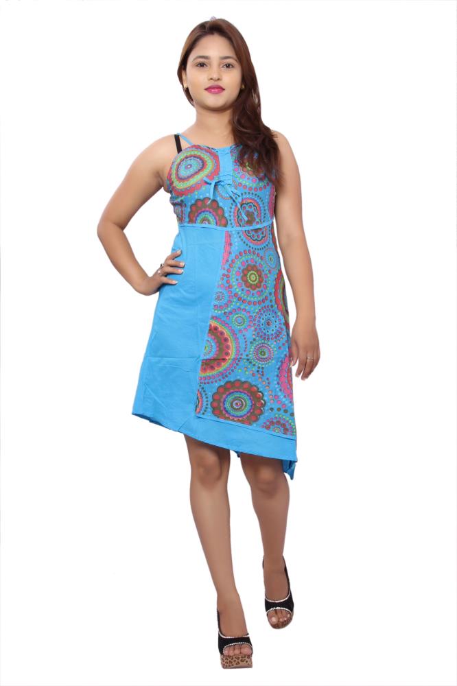 Lilashah Exports Cotton Women Sky-Blue Dress Buy at lilashahexports.com