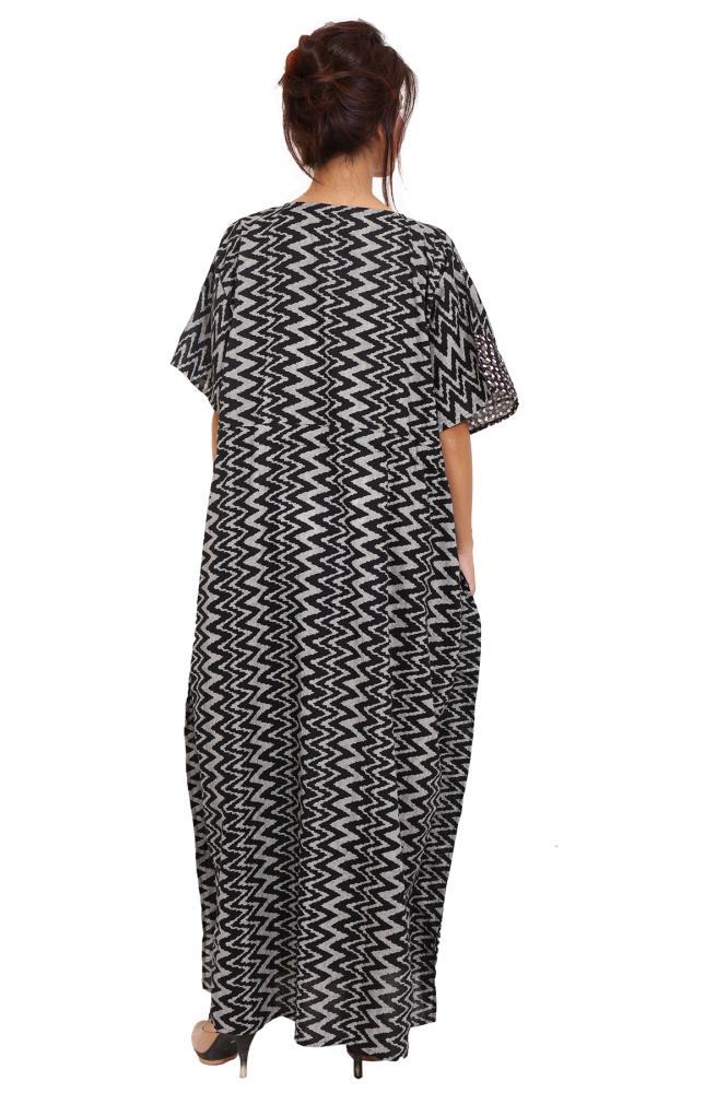 Cotton Short Sleeve Full Length Kaftan | LilashahExports.com